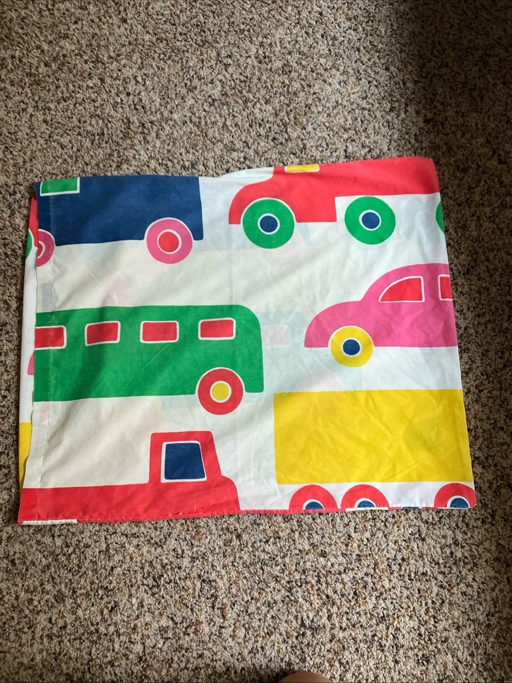Marimekko vintage 1970 pillowcase cars and trucks Bo boo Dan rivers